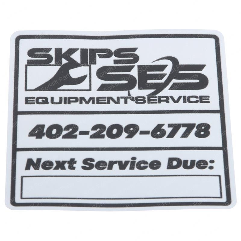 DECAL - SKIPS SERVICE DATE SY1238756 sy1238756 product image