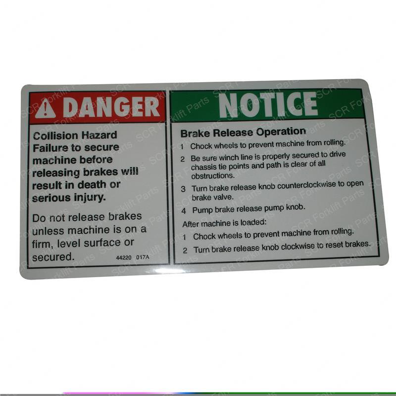 DECAL - DANGER BRAKE REL SAFETY GN44220GT gn44220gt product image
