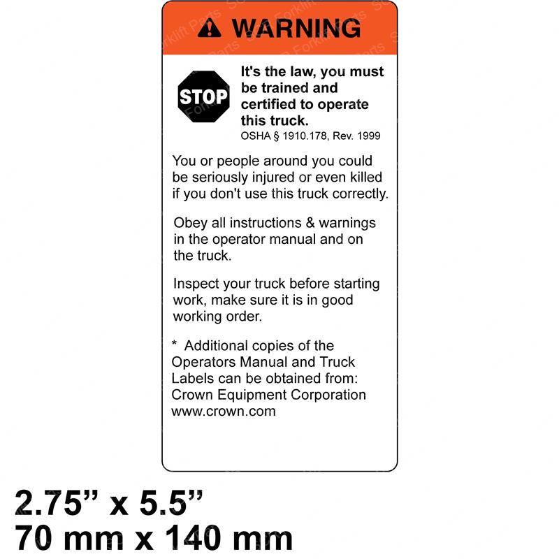 WARNING MOVING VEHICLE CR68190 cr68190 product image