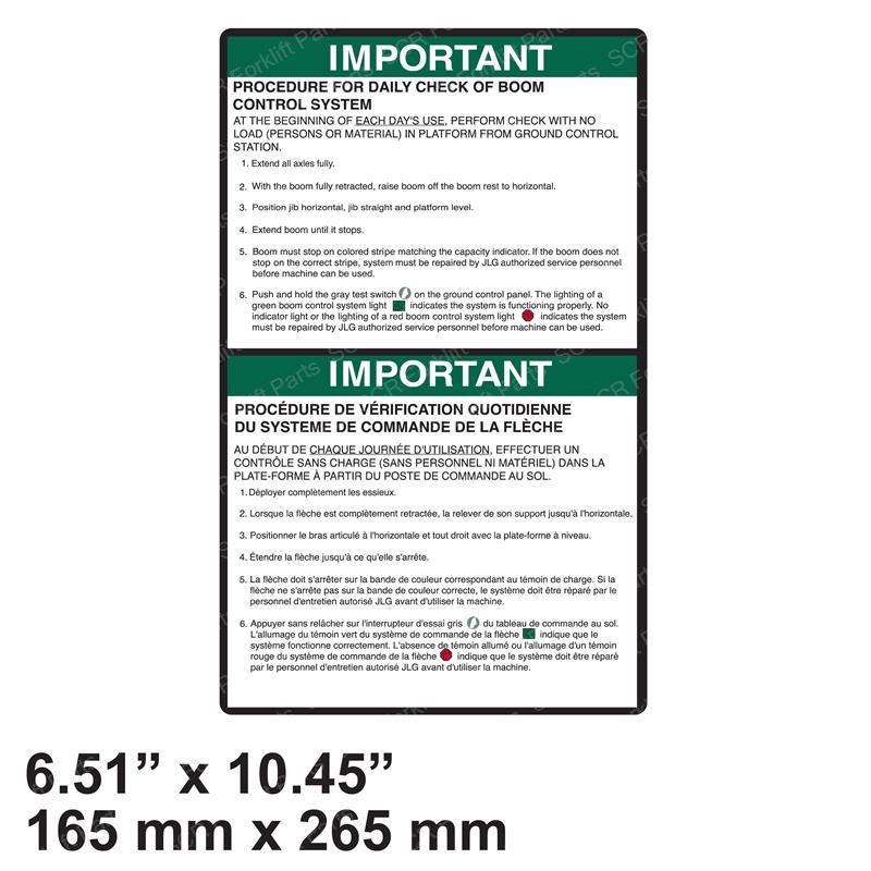 DECAL BCS DAILY CHECK-ENG JL1705451 jl1705451 product image