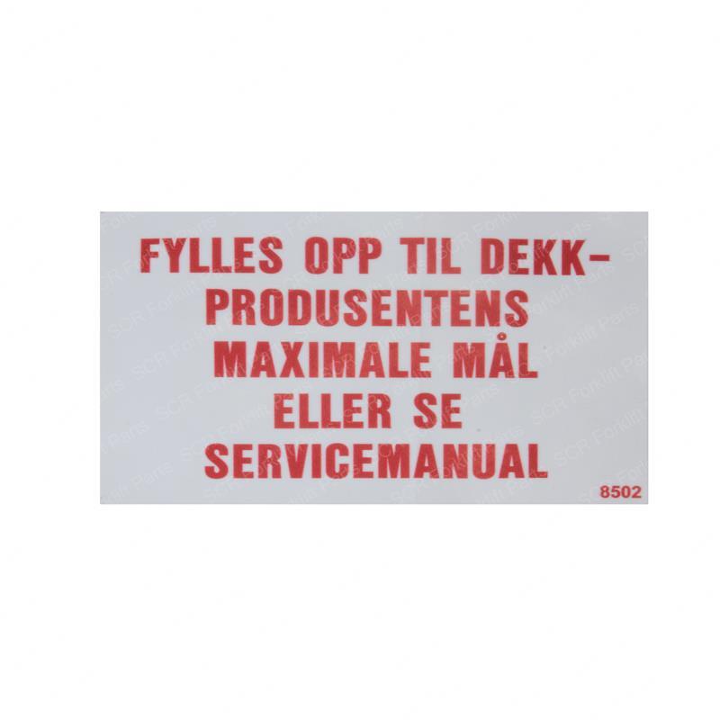 DECAL - NORWAY TIRE INFLATION SY28-101778 sy28-101778 product image