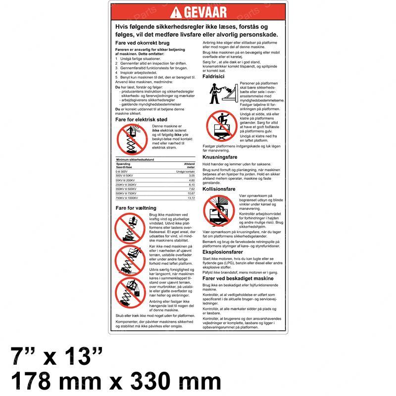 DECAL DANGER GENERAL SAFETY GN43091DA gn43091da product image